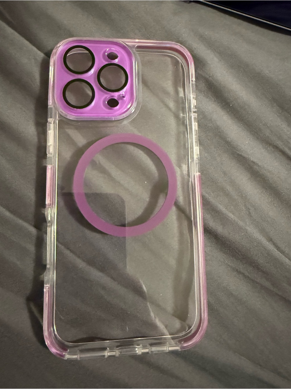 iPhone 16 pro max Clear Purple MagSafe-Compatible Phone Case